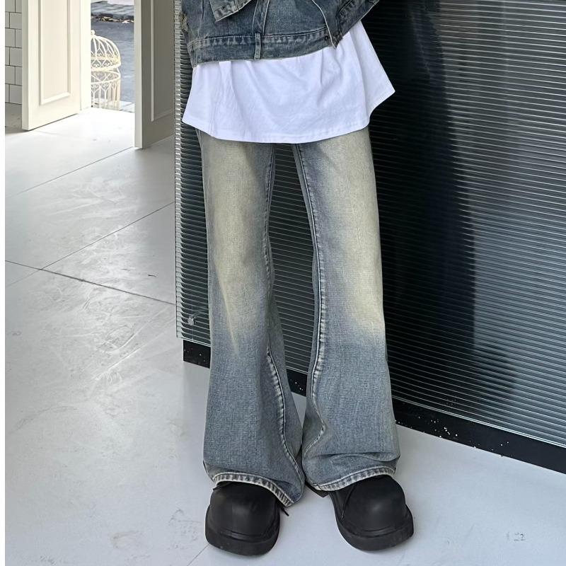 Unisex Hong Kong Style Jeans: Trendy Spring & Autumn Designs, Loose Straight-Leg & Slightly Flared Trousers