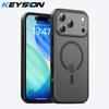 KEYSION Translucent Matte Case for MagSafe for iPhone 17 Pro Max Soft Silicone+PC Wireless Charging Shockproof Phone Back Cover