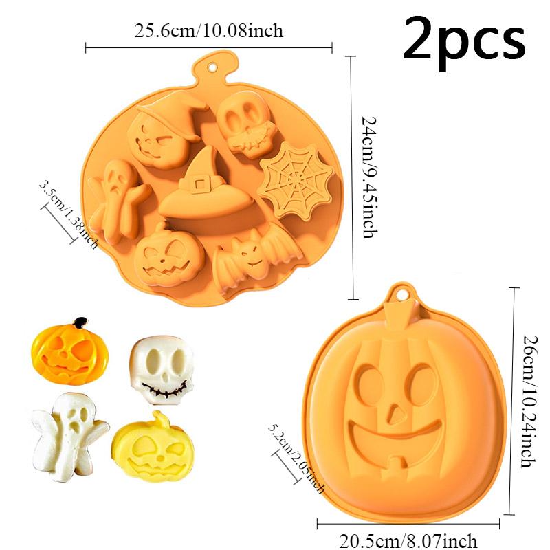 3D Silicone Halloween Cake Mold Pumpkin Ghost Shape Mould for Making Cookie Candy DIY Cake Decoration Tools Baking Accessories