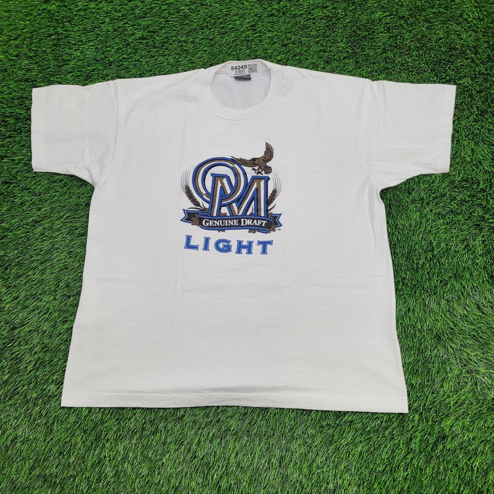 

Vintage 80s OM-Miller Genuine-Draft Shirt XL 23x26 Light-Beer XL