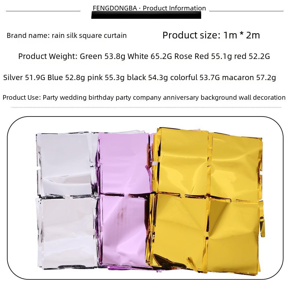 Square Attractive 1x2m Raindrop Door Curtain In Multiple Colors For Celebration Backdrops