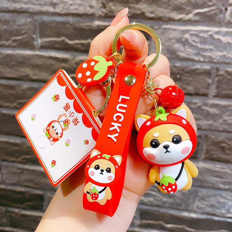 Adorable Cartoon Shiba Inu Keychain Resin Cute Trendy Dog Bag Accessory For Couples