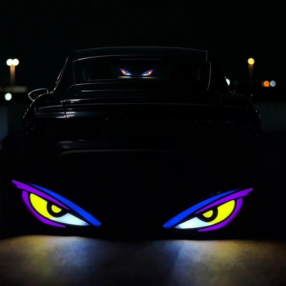 LED Car Neon Light Solar Powered Vehicle Signal Lights Solar Demon Eye Light Vehicle Modification