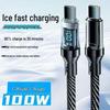 120W Fast Charging Dual Type-C Cable with Intelligent Display for Apple, Huawei, and Laptops