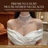 Fashion Multi-layer Diamond Pearl Elegant Women's Jewelry Layered Pendant French Court-style Beaded Choker Daily Accessories