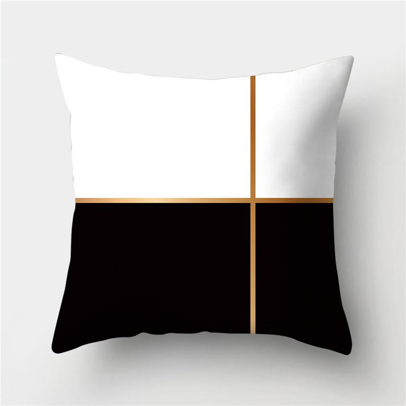 Black and White Geometric Stripe Pattern Pillowcase Home Living Room Sofa Decorative Cushion Cover Pillowcase