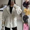 Women S Fashion Waist Tie V Neck Blazer Style Long Sleeve Outerwear
