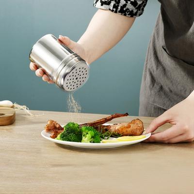 Gewürzflasche mit gleichmäßigem Loch, ergonomischer Edelstahl, leicht nachzufüllen, bruchsichere Gewürzflasche, Küchenzubehör