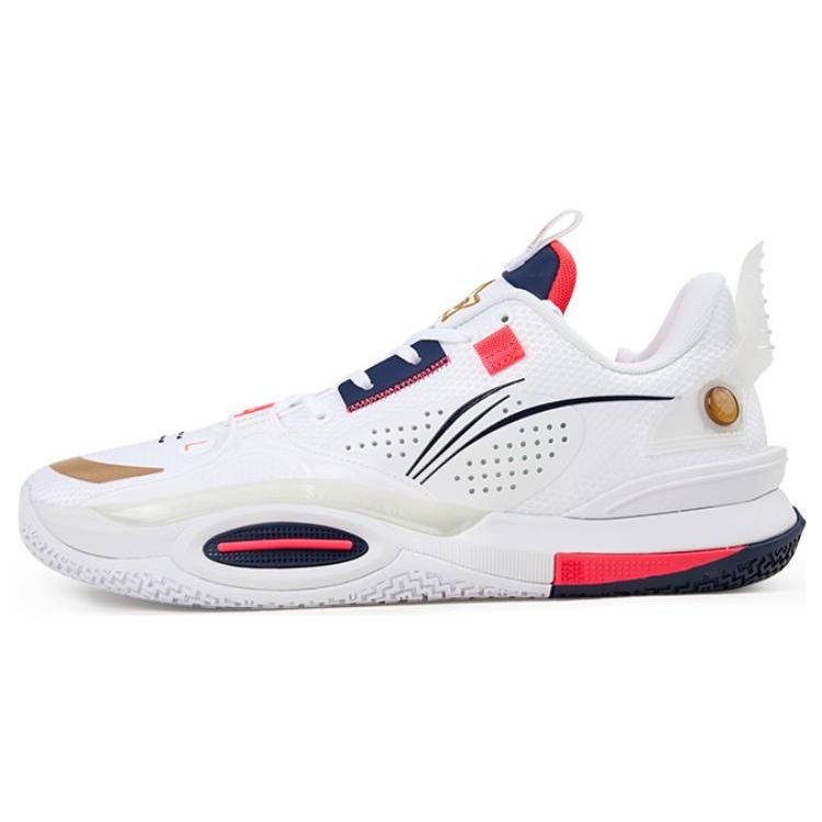 New LINING All City 10 Basketball Shoes Men Low Top White/Red/Blue ABAS009-24