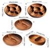Wood Divided Servings Tray Dinner Platters Round Candy Tray Fruit Plate for Party Dishes Snacks Dried Fruit Easy To Use