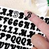 Letter Sticker 0.5 Inch Handwritten Black and White Vinyl Self-adhesive Arts and Crafts Hand Account Gift DIY Letter Sticker
