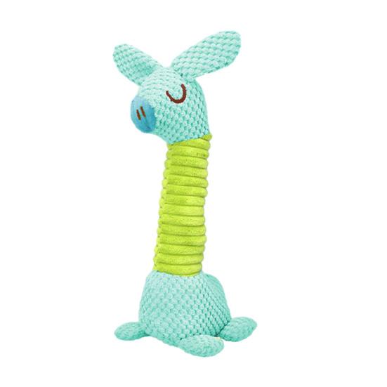 Pet Toy Pineapple Pattern Cartoon Giraffe Shape Bite-Resistant Plush Squeaky Dog Toy with Built-in Sound Long Neck Design Chew Toy