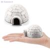 Set di statuette albero di Natale Igloo Polare Miniature Figure Artiche Set da gioco Giocattolo Mini Ornamento Rifugio Animali Polari Decorativo