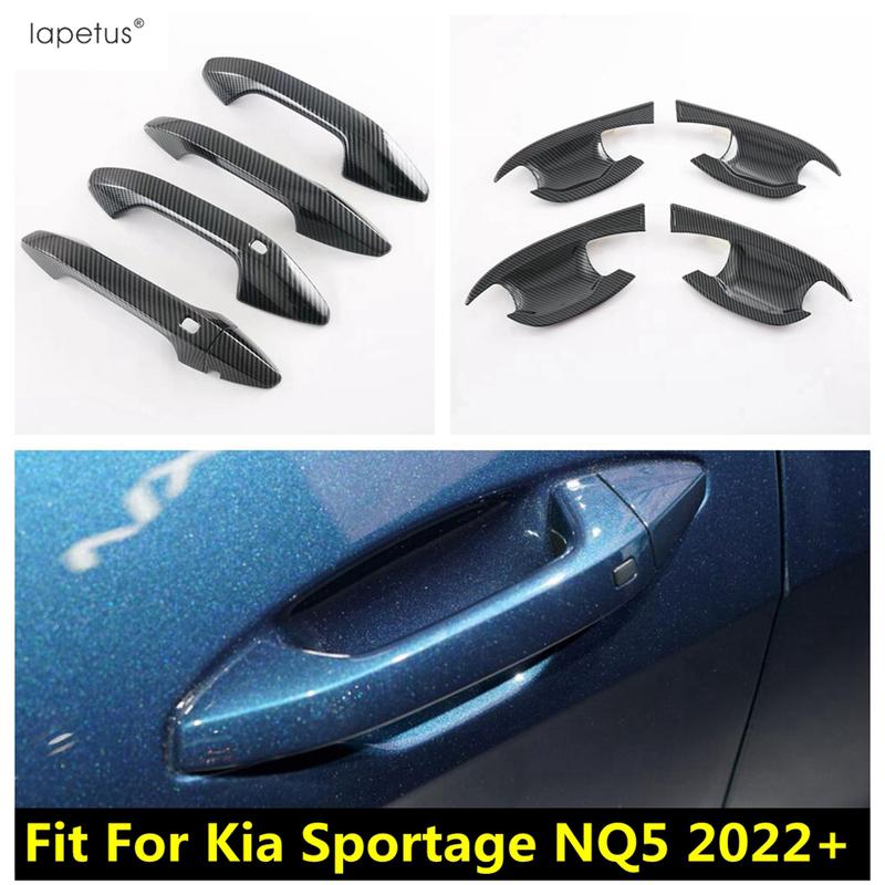 Dekorační kryt misky kliky dveří auta, lišta, vhodný pro Kia Sportage NQ5 - 2025, ABS, styl karbonových vláken, doplňky, sada pro exteriér