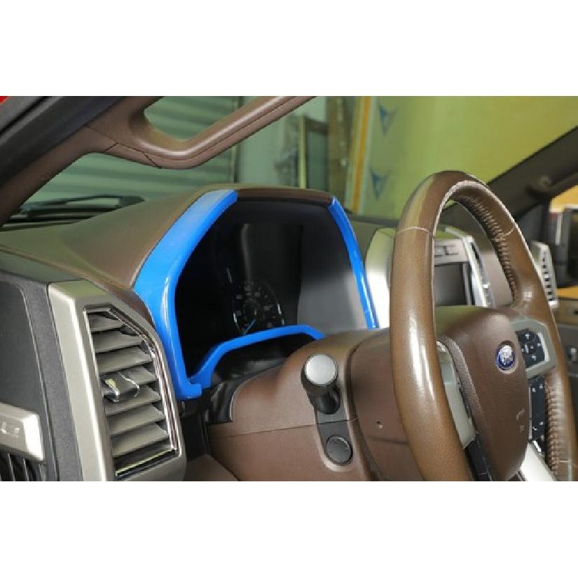 ABS Blue Dashboard Center Console Trim Cover for 15-20 Ford F150/17-19 F250 F350