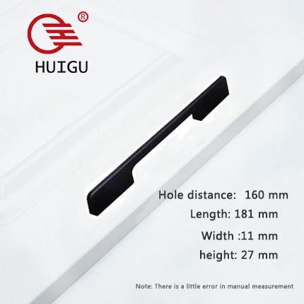 Solid Black Cabinet Door Handle Modern Minimalist Cabinet Drawer Cabinet Handle Wardrobe Closet Handle With Round Holes