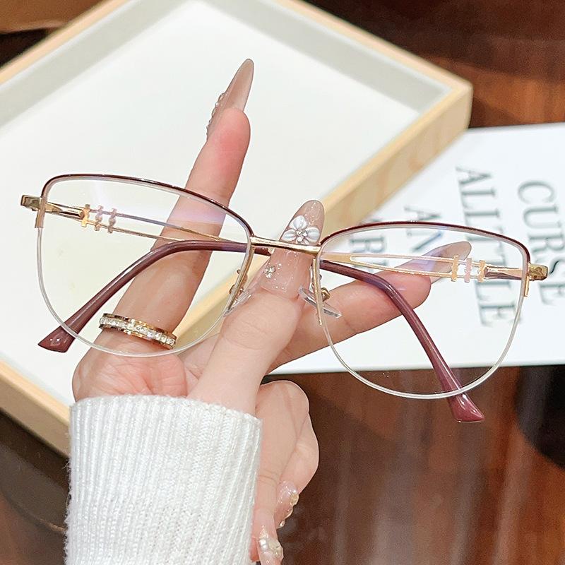 New anti-blue flat glasses plain glasses frame retro fashion small fresh women's glasses can be matched with glasses plain
