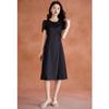 New Chinese Style Qipao Knot Button Lace Stitch Black Dress