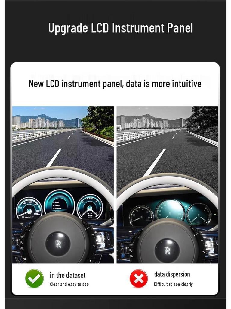 Rolls-Royce In-Car LCD Digital Dashboard Speedometer Display