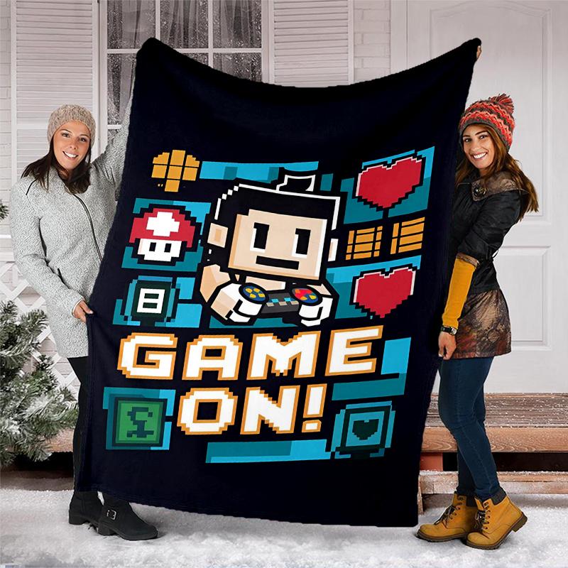 Game Controller Theme Printed Blanket - Perfect for Couch, Bed, Travel & Outdoor Use | Machine Washable, Cozy & Durable.