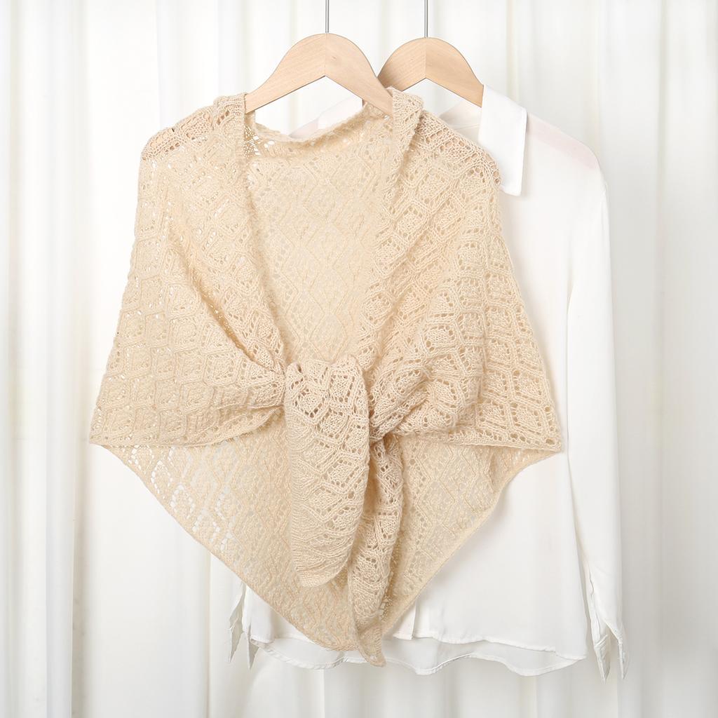 Knit Hollow Fake Collar Shawl Scarf Fashion Pullover Lightweight Solid Hollow Knitted Large Scarfs For Women Wrap