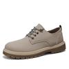 Work and Labor Insurance Men's Shoes Spring Big Head Leather Shoes Men's Casual Leather Shoes Thick Sole Heightening Non-slip Low Top Martin Shoes