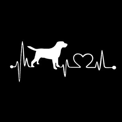 20x7.7cm Cute Puppy Heartbeat Car Sticker Auto Body Bumper Window Motorcycle Laptop Wall Vinyl Film Decal Car Tuning Accessories