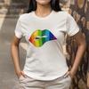 Pride Lips T Shirt Gay Lesbian Bi LGBT Festival Drag Love Rainbow Lesbian T Top