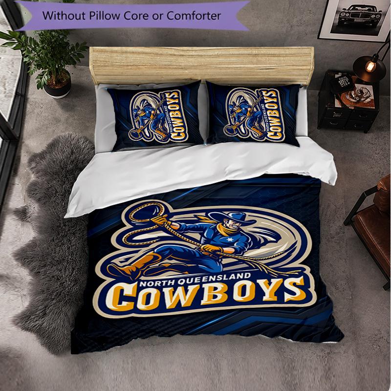 North Queensland Cowboys Pattern Microfiber 3Pcs Bedding Set Decor Duvet Cover Set For Bedroom Home Use
