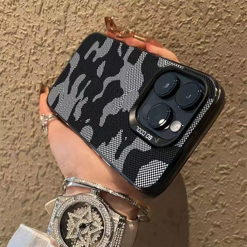 Camouflage Plaid Phone Case for iPhone 12/13/14/15/16 Pro and Pro Max