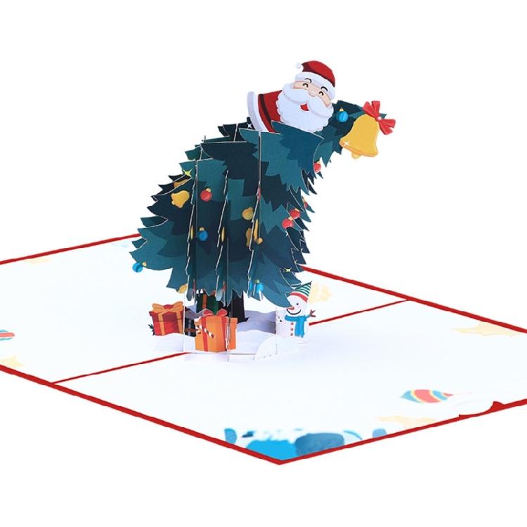 3D Pop Up Christmas Cards Charming Tree and Santa Illustrations Joyful Gift