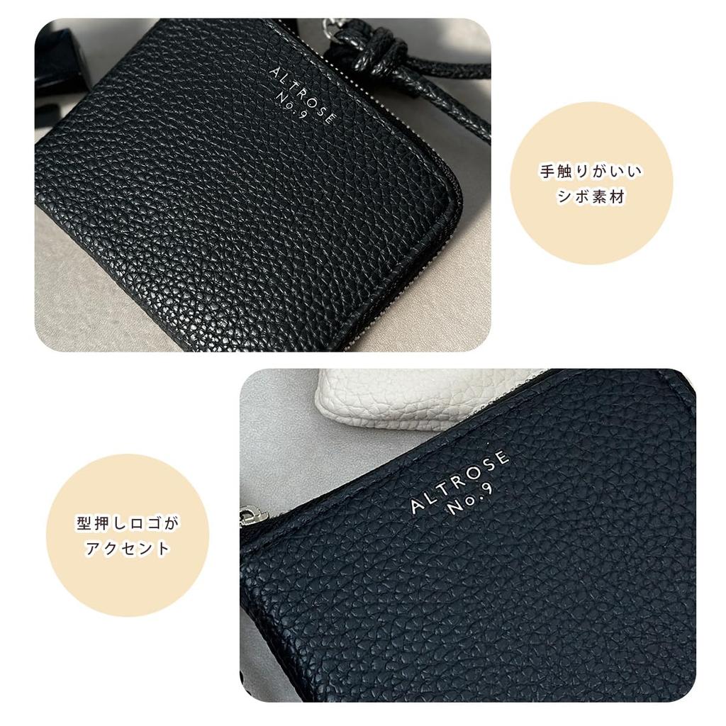 compact wallet with an large and hand strap for easy Slim, L-shaped zipper, capacity, lightweight, access. Women's (Black)