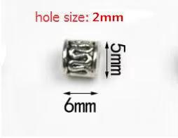 20Pcs/Lot Tibetan Silver Carved Tube Spacer Beads Charms Metal Hollow Big Hole Beads For DIY Bracelet Jewelry Making Accessories