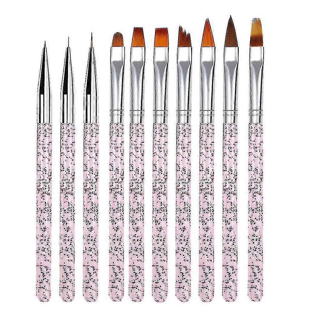 Nail Brush Set 10 Pieces For Art, Brushes Manicure And Accessories