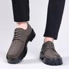 Frühling Herbst Leder Plateau Schuhe Herren Mode Koreanisch Rutschfest Britisch Lässig Herrenschuhe Einfarbig Arbeitsschuh Männlich