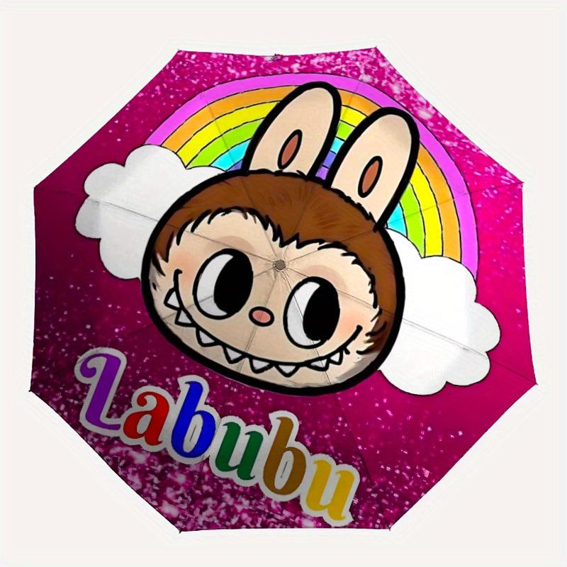 

1pc Labubu Character Automatic Umbrella | Portable Foldable 8-Rib Manual Open, Casual Accessory, Durable Canopy yy250825026
