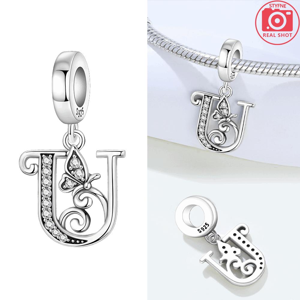 

Authentic copper Butterfly Alphabet Pendant 26 Letters Collection Charm Bead Charms Bead Charms Compatible With Bracelets Jewellery Valentine Fine Gif