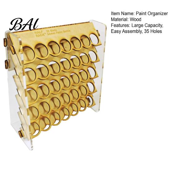 Farbtopf-Organizer für Künstler 34 mm Rund Pigment-Aufbewahrungsregal 35 Löcher Einfache Montage Stabiler Halter Caddy Ständer mit Griff Präzisionsschnitt