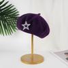 Five-Pointed Star Knitted Painter Hat Soft Beanie Cap Streetwear Wool Beret  Autumn