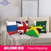 Usa Australia Flag Print Cushion Cover Super Soft Short Plush Pillow Covers 45*45 Throw Pillow Case Sofa Home Decor Pillowcase