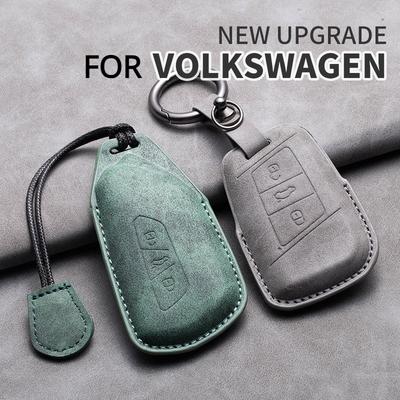 Funda de Cuero para Llave de Coche para VW Volkseagen Passat B8 Magotan Para Skoda Superb A7 Kodiaq Seat compatible con Polo Golf Tiguan Beetle Caddy