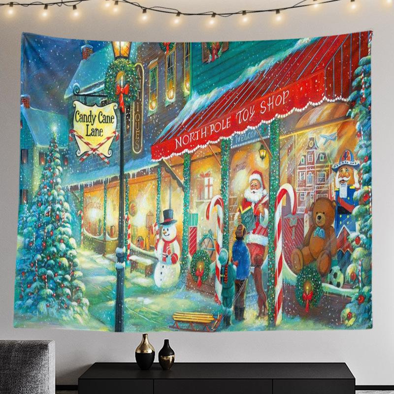 Cross-border Christmas Tree Tapestry Santa Hanging Cloth Background Cloth Digital Printing