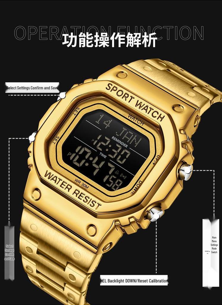 Sanda Men's Multifunctional Waterproof Electronic Watch - Middle East Exclusive, Summer Time Wristwatch