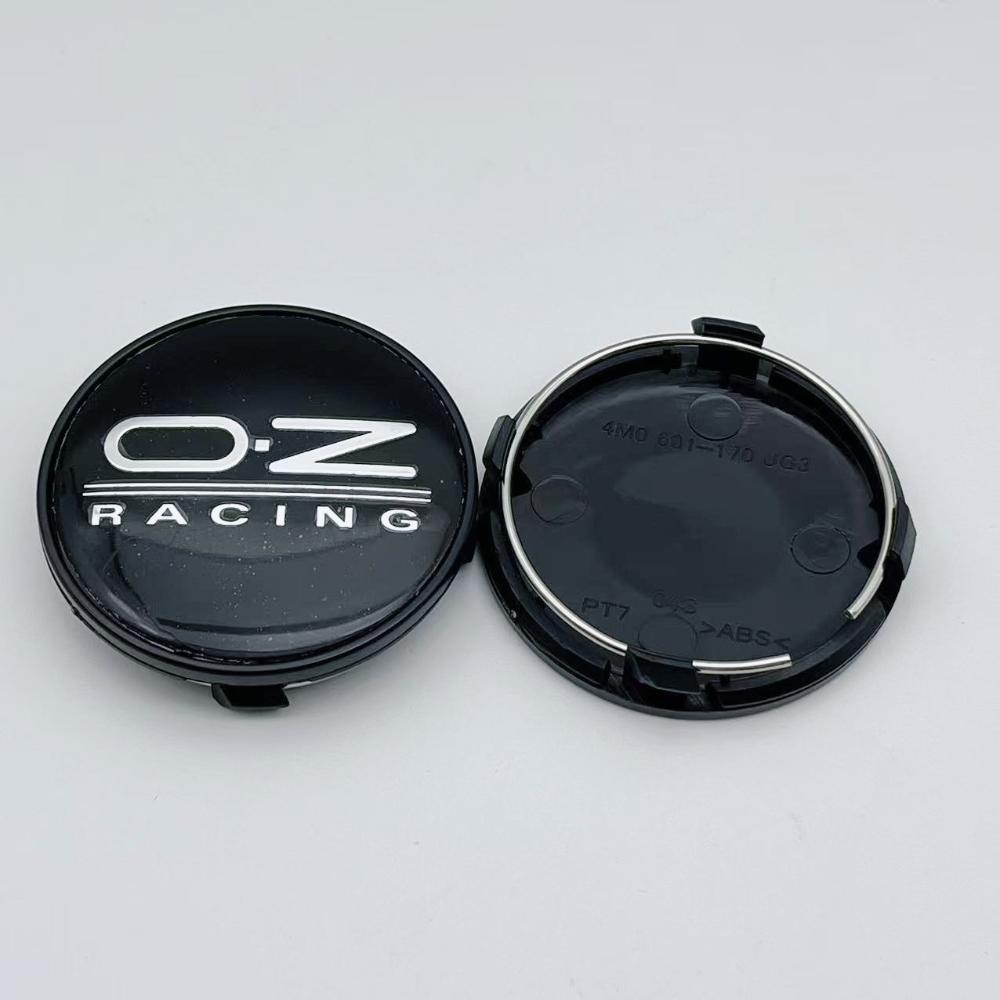 4 Stück 61MM ( 56MM Innendurchmesser) Auto-Radnabendeckel Mit O.Z OZ Racing Logo Plakette Räder Nabenkappe Felgennabenkappe Abdeckung Ersetzen Auto Zubehör
