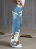 European & American Women's Retro Loose Wide-Leg Printed Jeans (N023)