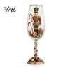 Holiday Collectible Glassware Christmas Nutcracker Champagne Glass, 350ml Hand Painted Wine Unique Home Decor Decorative Drinkware for Festive