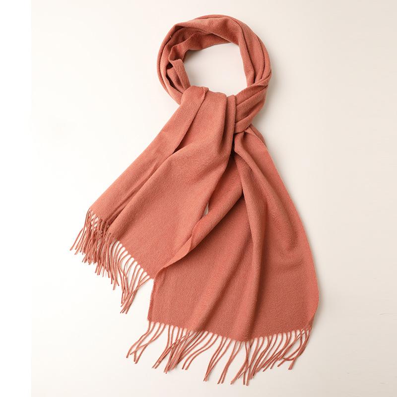 40 wide wool plain long scarf autumn and winter long beard warm plain shawl men's and women's scarf batch