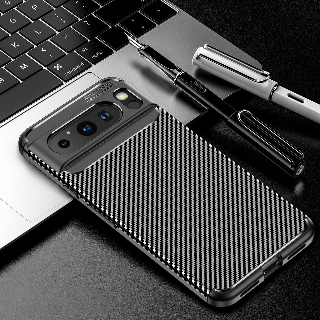 TPU Phone Case for Google Pixel 8 Pro,Carbon Fiber Texture Anti-scratch Mobile Phone Cover