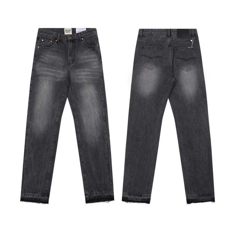Mens High Street Graffiti Jeans Vintage Washed Slightly Flared Long Pants