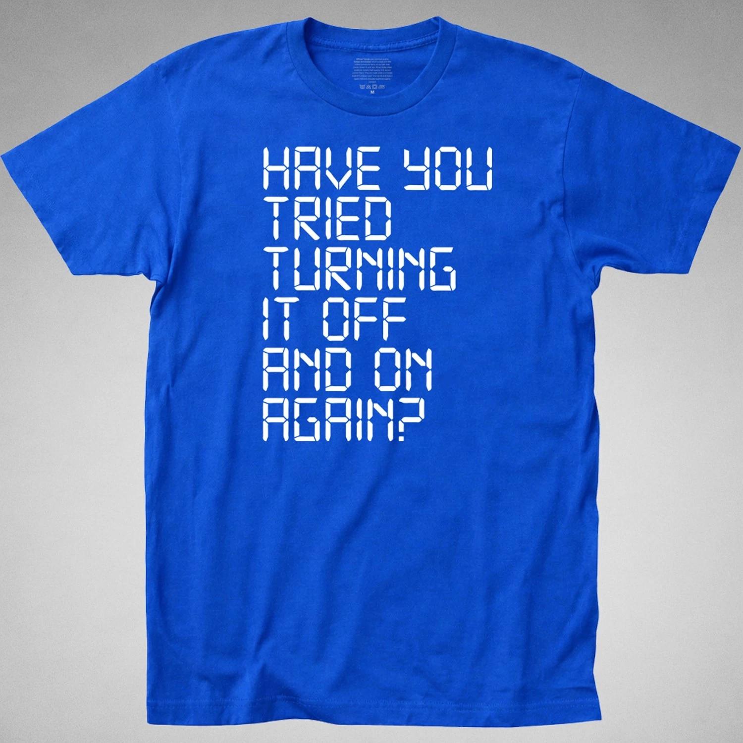 IT Crowd T Shirt - have you tried turning it off and on agan tv moss computer uk XL
